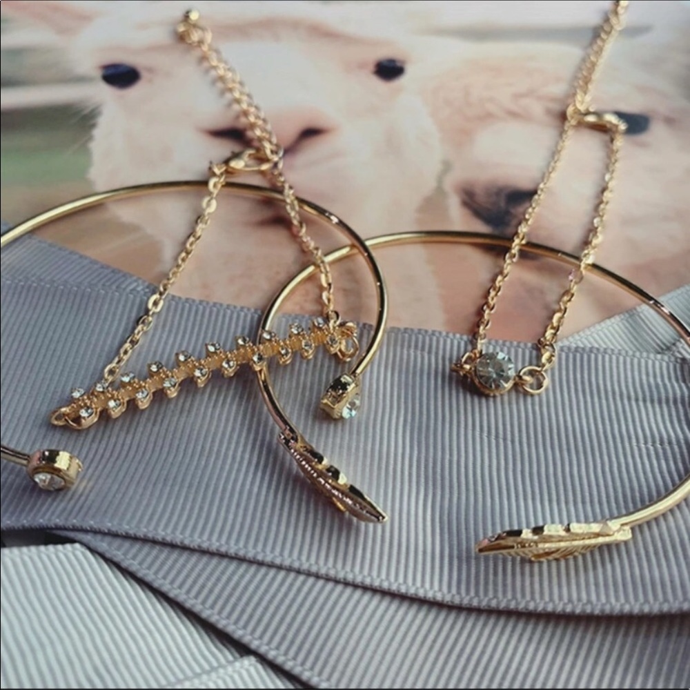 Gold toned set of 4 bracelets. Pretty😁 - Picture 3 of 3